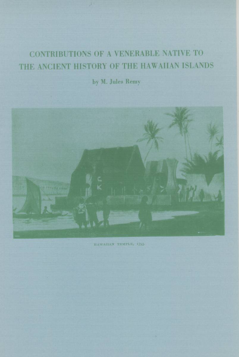 Contributions of A Venerable Native to the Ancient History of Hawaii. vists0056 front cover mini